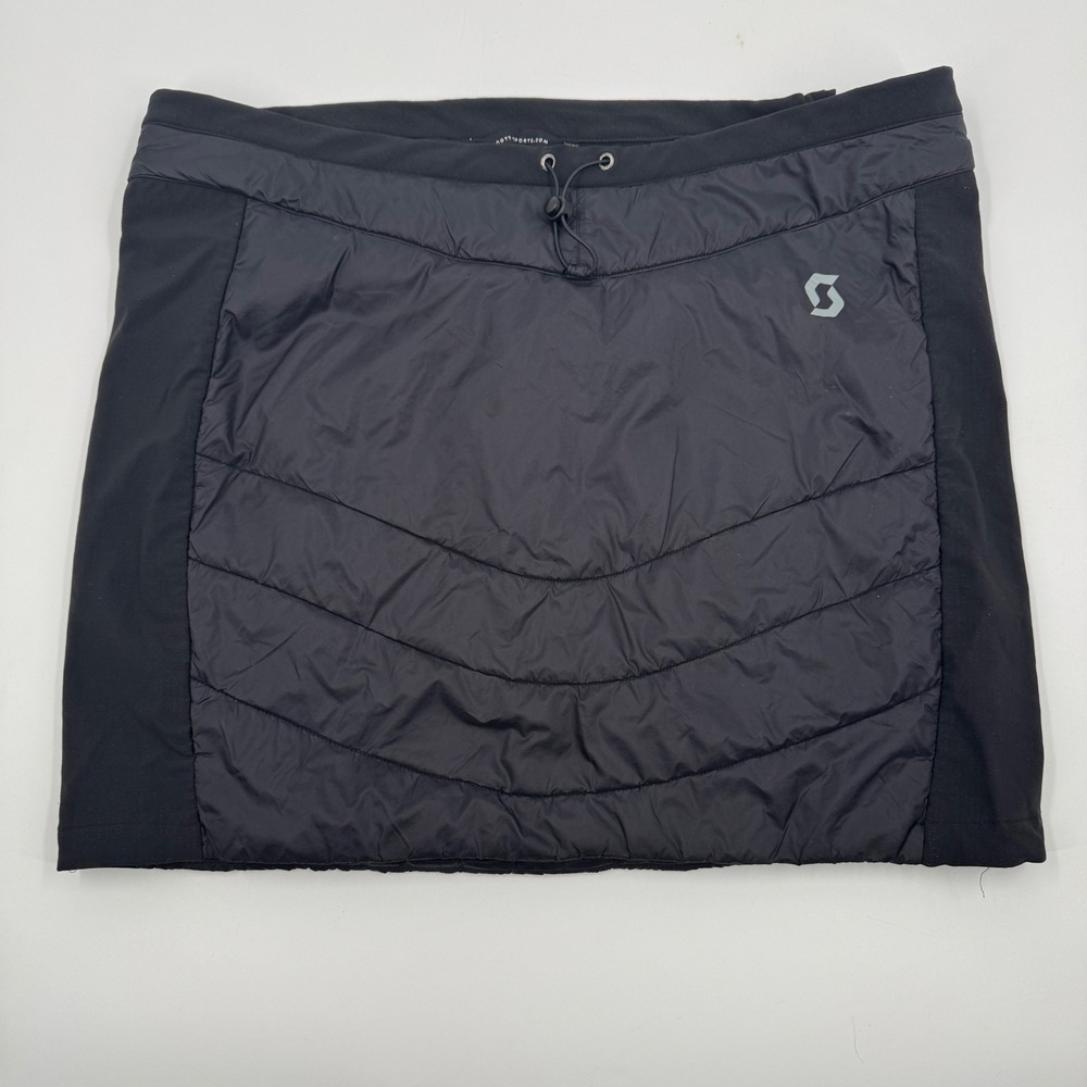 Scott Sport Insulated Puffer Skirt Womens Medium Black Quilted Full Zip Mini